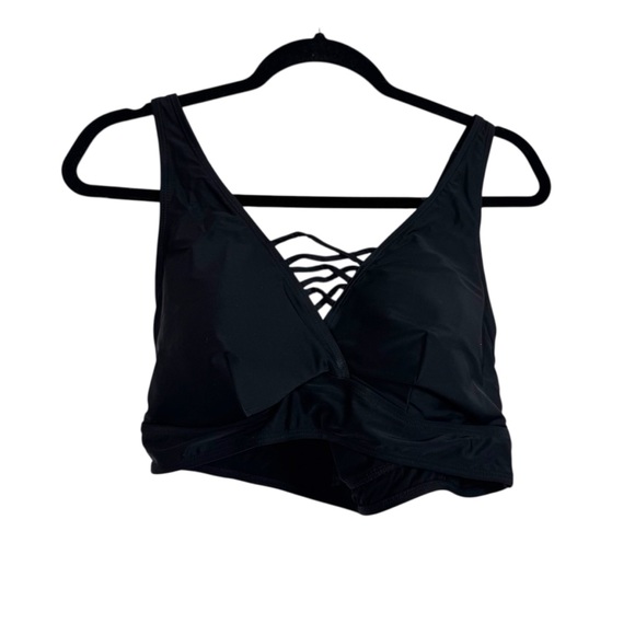 Torrid Swimsuit 1X Triangle Bikini Top Crossing Back NEW - Picture 2 of 9